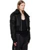 Rick Owens Rick Owens Black Tower Flight Cropped Leather Jacket - 2