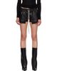 Rick Owens Rick Owens Black Tower Fog Leather Shorts - 1
