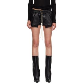 Rick Owens Rick Owens Black Tower Fog Leather Shorts
