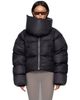 Rick Owens Rick Owens Black Tower Funnel Neck Down Jacket - 1