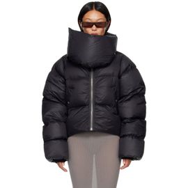 Rick Owens Rick Owens Black Tower Funnel Neck Down Jacket