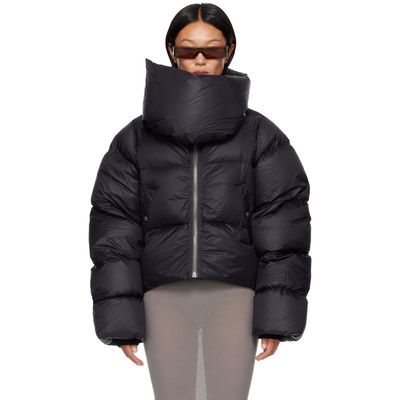 Rick Owens Rick Owens Black Tower Funnel Neck Down Jacket
