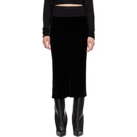 Rick Owens Rick Owens Black Tower Knee Bias Midi Skirt