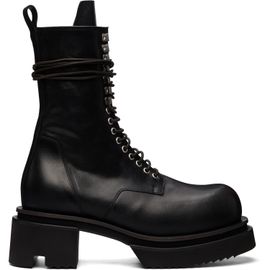 Rick Owens Rick Owens Black Tower Lace Up Bogun Boots