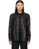 Rick Owens Rick Owens Black Tower Leather Overshirt - 1
