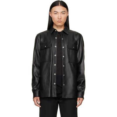 Rick Owens Rick Owens Black Tower Leather Overshirt