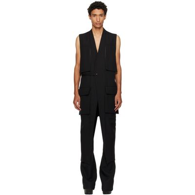 Rick Owens Rick Owens Black Tower Long Lab Cargo Vest