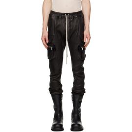 Rick Owens Rick Owens Black Tower Mastodon Leather Cargo Pants