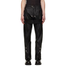 Rick Owens Rick Owens Black Tower Megastrapped Motopants Leather Pants