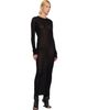 Rick Owens Rick Owens Black Tower Rib LS Midi Dress - 4