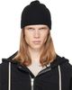 Rick Owens Rick Owens Black Tower Ribbed Beanie - 1