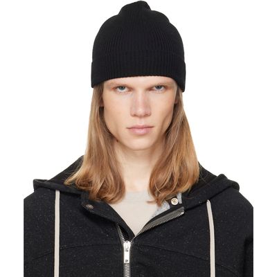 Rick Owens Rick Owens Black Tower Ribbed Beanie