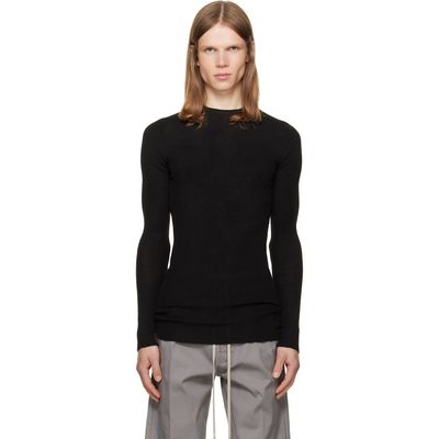 Rick Owens Rick Owens Black Tower Ribbed Round Neck Sweater