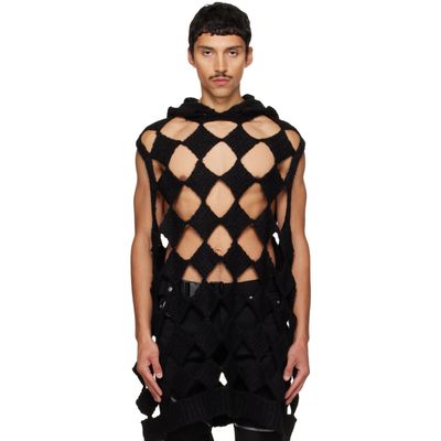Rick Owens Rick Owens Black Tower Sarutanya Hooded Tank Top