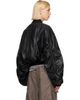 Rick Owens Rick Owens Black Tower Secchia Cropped Leather Flight Jacket - 3