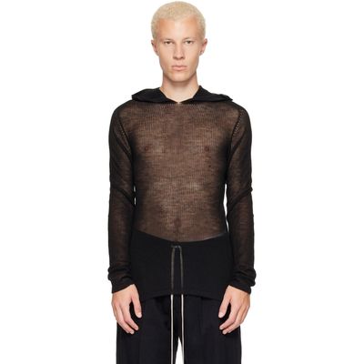Rick Owens Rick Owens Black Tower Sheer Hoodie