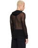 Rick Owens Rick Owens Black Tower Sheer Hoodie - 3