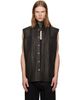 Rick Owens Rick Owens Black Tower SL Leather Outershirt - 1