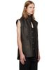 Rick Owens Rick Owens Black Tower SL Leather Outershirt - 2