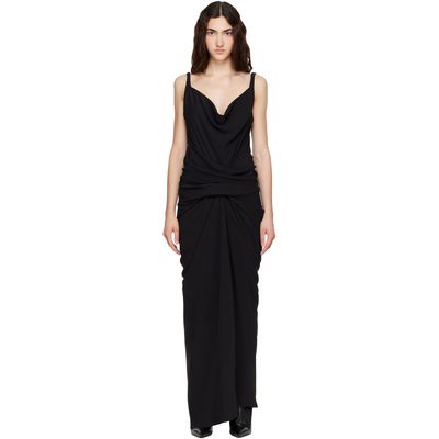 Rick Owens Rick Owens Black Tower Strutter Draped Maxi Dress