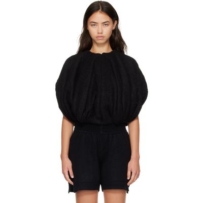 Rick Owens Rick Owens Black Tower Temple Bubble Cropped Sweater
