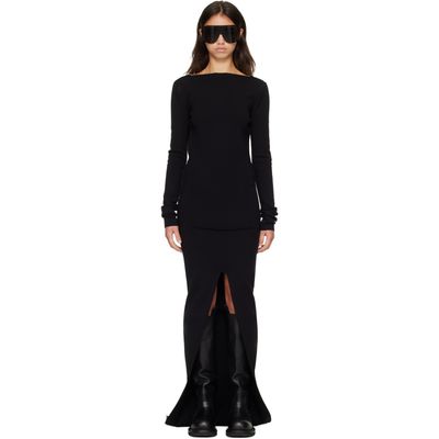 Rick Owens Rick Owens Black Tower Tight Maxi Dress