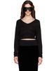 Rick Owens Rick Owens Black Tower V Cropped Sweater - 1