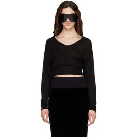 Rick Owens Rick Owens Black Tower V Cropped Sweater