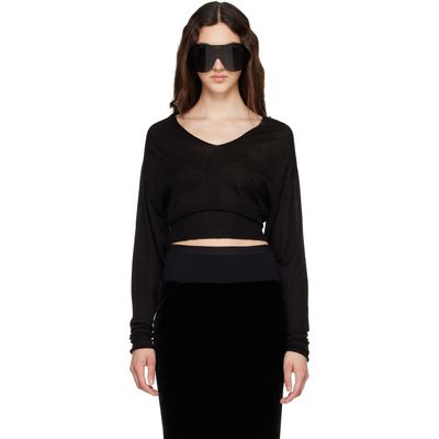 Rick Owens Rick Owens Black Tower V Cropped Sweater