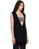Rick Owens Rick Owens Black Tower Wool Knit V Neck Vest - 2