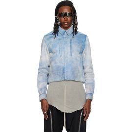 Rick Owens Rick Owens Blue Tower Alice Leather Jacket