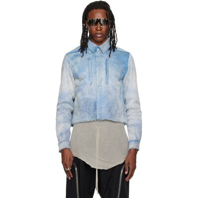 Rick Owens Rick Owens Blue Tower Alice Leather Jacket