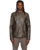 Rick Owens Rick Owens Brown Buttoned Brad Leather Jacket - 1