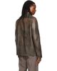 Rick Owens Rick Owens Brown Buttoned Brad Leather Jacket - 3