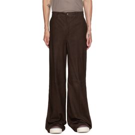 Rick Owens Rick Owens Brown Leather Work Pants