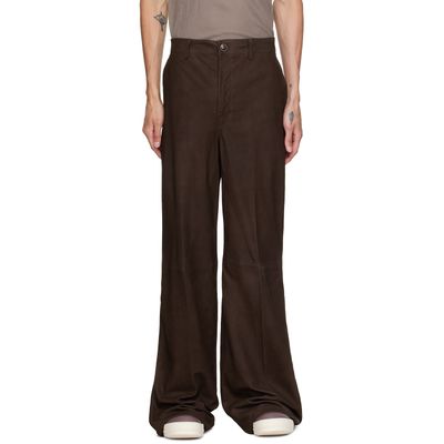 Rick Owens Rick Owens Brown Leather Work Pants