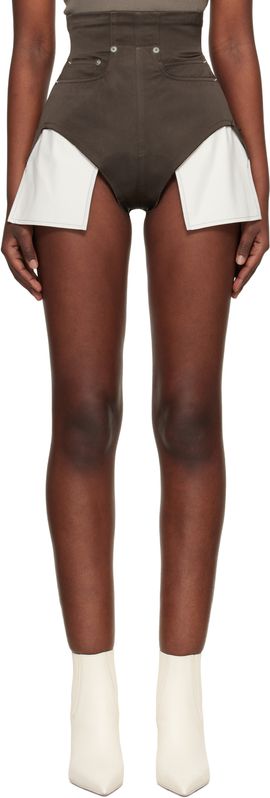 Rick Owens Rick Owens Brown Temple Dirt Cutoffs Shorts