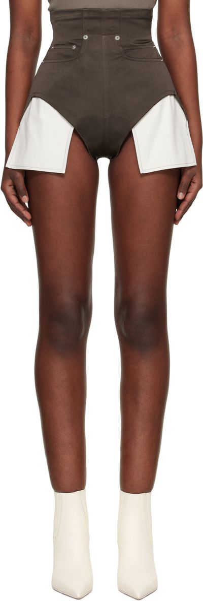 Rick Owens Rick Owens Brown Temple Dirt Cutoffs Shorts