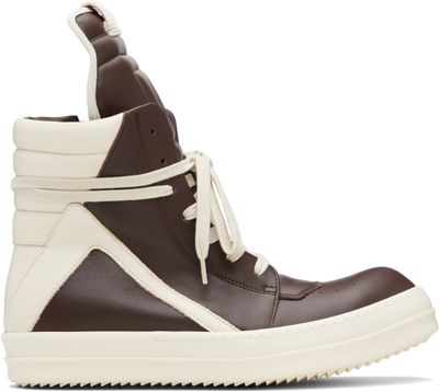 Rick Owens Rick Owens Brown Temple Geobasket Sneakers