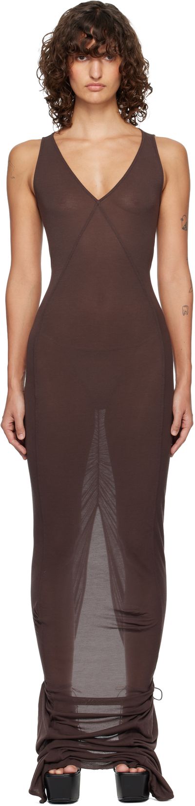 Rick Owens Rick Owens Brown Temple V Tank Maxi Dress