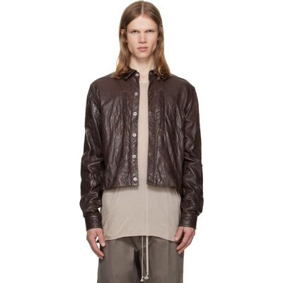 Rick Owens Rick Owens Brown Tower Alice Leather Jacket