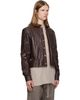 Rick Owens Rick Owens Brown Tower Alice Leather Jacket - 2