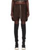 Rick Owens Rick Owens Brown Tower Boxers Leather Shorts - 1