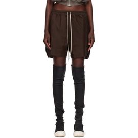 Rick Owens Rick Owens Brown Tower Boxers Leather Shorts