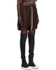 Rick Owens Rick Owens Brown Tower Boxers Leather Shorts - 2