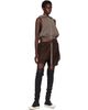 Rick Owens Rick Owens Brown Tower Boxers Leather Shorts - 4
