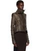 Rick Owens Rick Owens Brown Tower Buttoned Naska Leather Jacket - 2