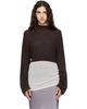 Rick Owens Rick Owens Brown Tower Cropped Tunic Hoodie - 1