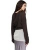 Rick Owens Rick Owens Brown Tower Cropped Tunic Hoodie - 3
