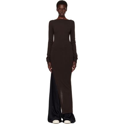 Rick Owens Rick Owens Brown Tower Easy Long Top Midi Dress